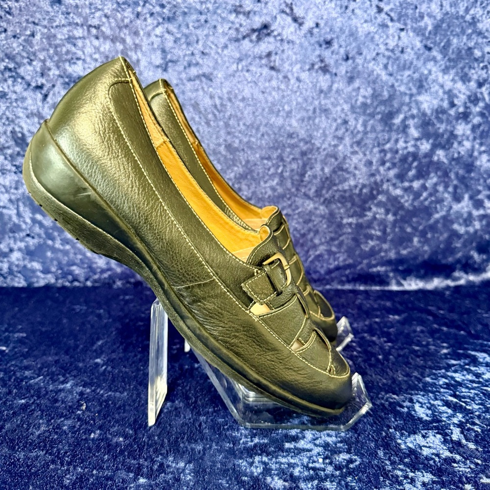 Softspots Aleah Woven Leather Slip On Loafers Black 10W‎ Buckle Shoe Comfort - Picture 2 of 14